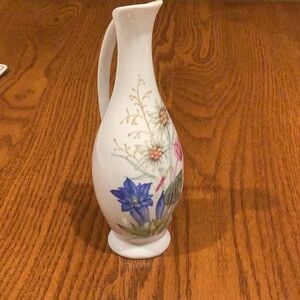 Vintage Altenkunstadt Bavaria  White Pitcher /Vase with Floral Design